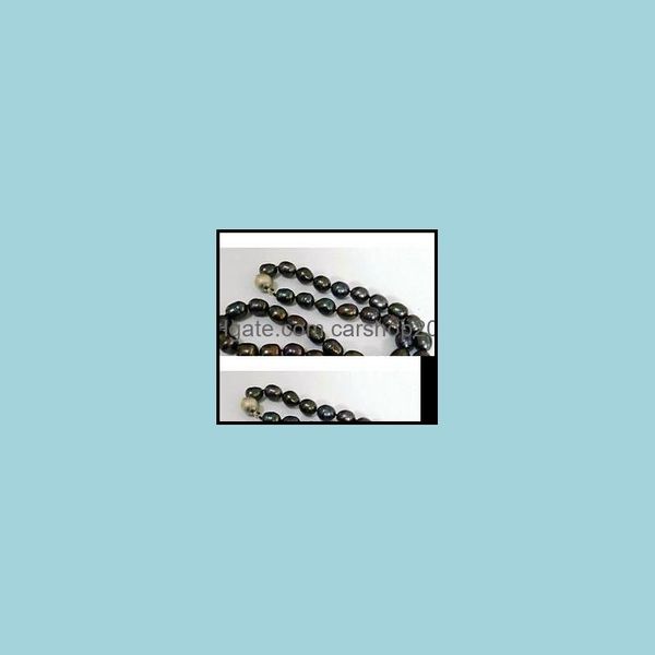 Буристые ожерелья подвески ювелирные изделия Классика 12-1M Южный морской барокко черный зеленый жемчужный ожерелье 18-дюймовый S925 Sier Drop 2021 X6AHQ