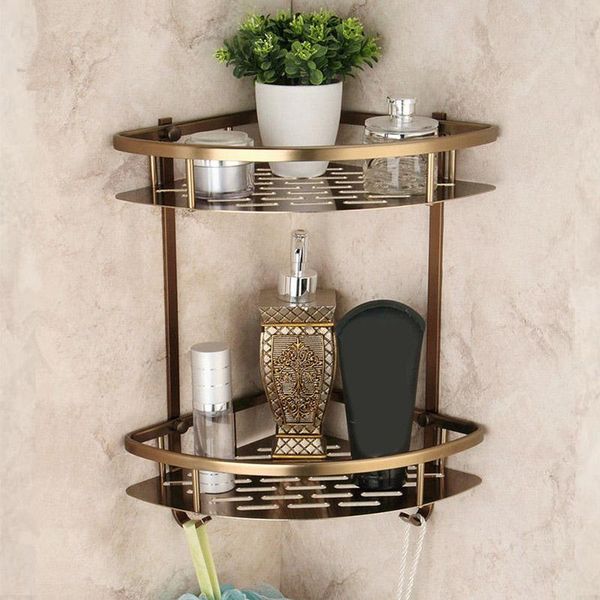 

bathroom shelves corner wall mounted double accessories shelf big basket