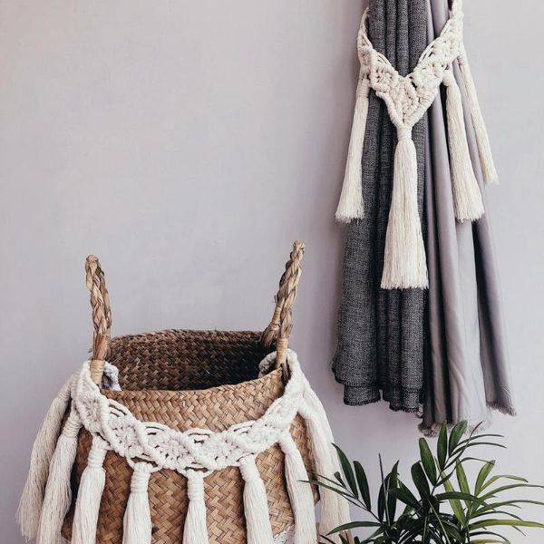 

other home decor boho handmade macrame curtain tiebacks cotton tassels rope living room decoration accessories