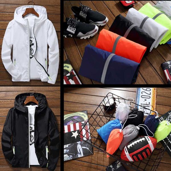 

men's all season reflective hooded windbreaker coat sunscreen slim casual fashionable mountaineering waterproof jacket jackets, Black;brown