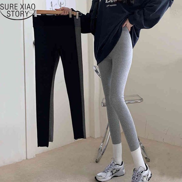 Pantaloni di cotone casual solido invernale coreano Elasticità Leggings da donna in velluto Tenere al caldo Pantaloni da yoga sottili a vita alta 12938 210415