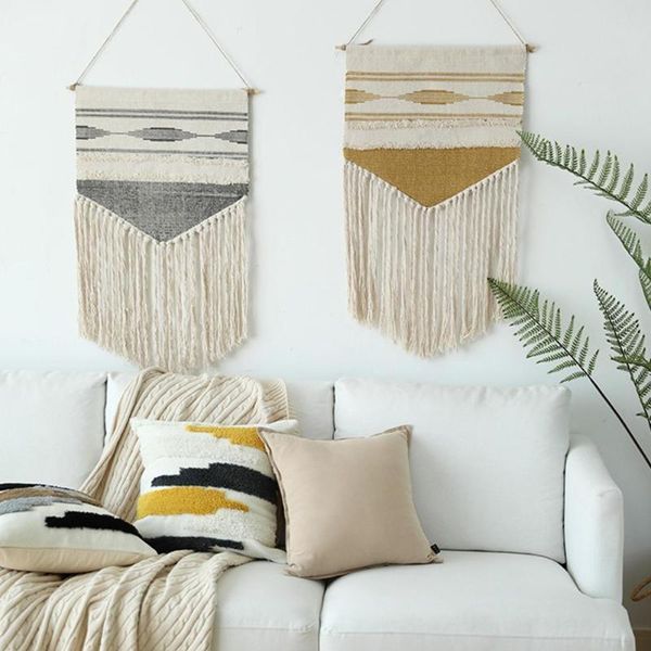 

tapestries 50x45cm grey yellow hanging tapestry fabric macrame decoration meter box cover el blanket home office wall