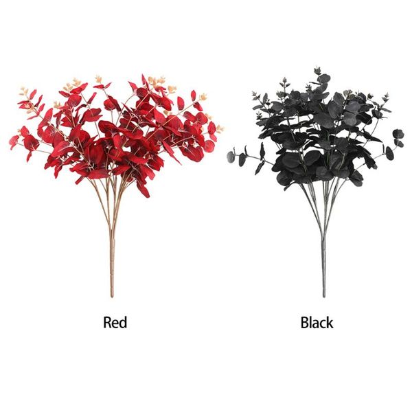 

decorative flowers & wreaths 20 heads 5 branches artificial eucalyptus leaves fake book shelf home decor wedding silk flower