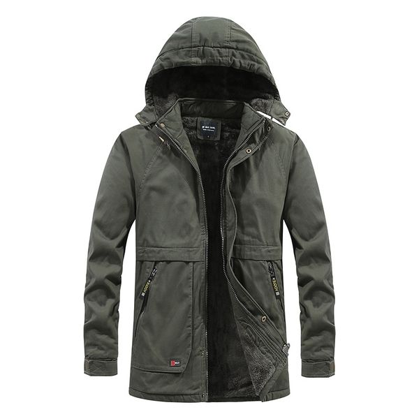 

autumn winter plush loose coat men's thickened hooded work jacket for warmth, Black