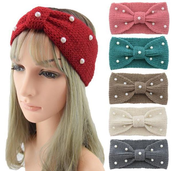 

knitting wool pearl bowhairband hijab scarf warm acrylic shawl ladies foulard femme headband hair bufanda mujer shawl1
