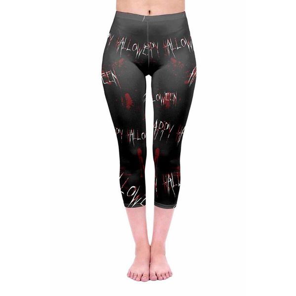 

women's leggings halloween sport women yoga tights with print gym jogging pants knitted for fitness, Black