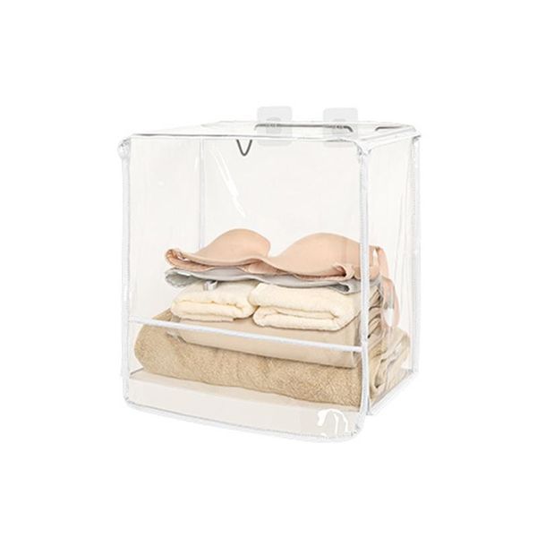 

storage boxes & bins handbag waterproof clear kitchen with hook underwear wall hanging pvc clothes portable bathroom shower bag organizer