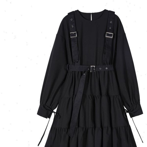 

gothic womens dress style black long women punk sleeve up vintage midi dresses fashion halloween cosplay loose vestidos, Black;gray