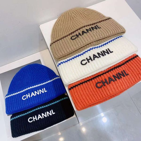 

hat c family correct version ~ 21 early autumn knitted letter wool simple fashion idea color contrast couple, Blue;gray