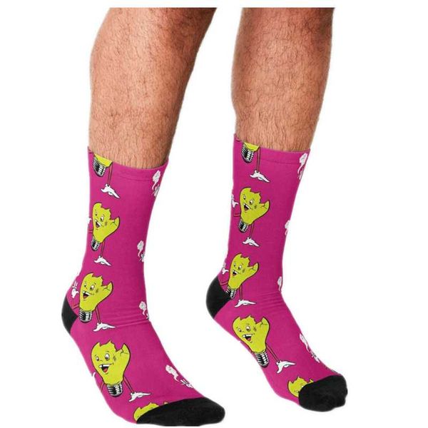 

Men's Socks 2021 Funny Rose Red Bulby Pattern Printed Hip Hop Men Happy Cute Boys Street Style Crazy For, Black