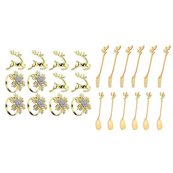 

napkin rings 12 packs christmas set with stainless steel fork and spoon