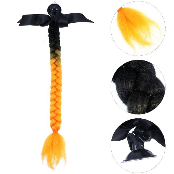 

motorcycle helmets bow-knot design helmet wig fake hair decoration braid adornment