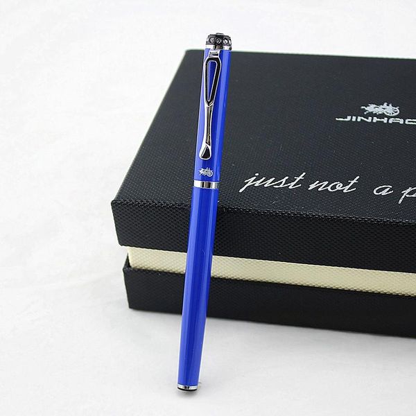 

jinhao pen 301 blue luxury writing diamond cute pens gift black refill office stationery metal roller ball ballpoint, Blue;orange