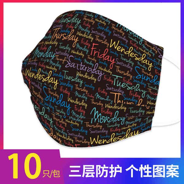 

printed mask three-layer spunlaced disposable non-woven fabric with black background