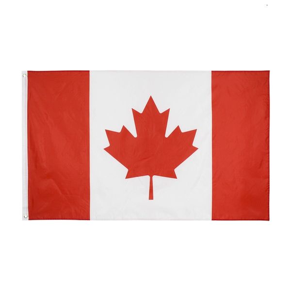 Fly Breeze 3x5FT 2X3FT 90X160CM 60X90CM Pé Canadá Bandeira Cabeçalho Costura Dupla Bandeiras Nacionais Canadenses Banner Para Festival Decoração de Casa 3 X 5 2X3 pés