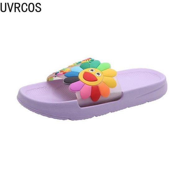 

summer women's slippers fashion home shoes vamp printing sweet small fresh, Black