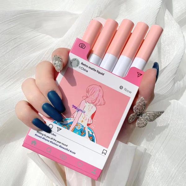 

lip gloss 5pcs/set cigarette set matte red tint long lasting waterproof non-stick cup for lips makeup glaze cosmetic tslm2