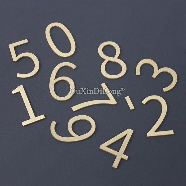 8cm Hausnummer Buchstaben Big Modern Door Alphabet Home Outdoor Messing Nummern Adresse Dash Zeichen #0-9 GF429 Andere Hardware