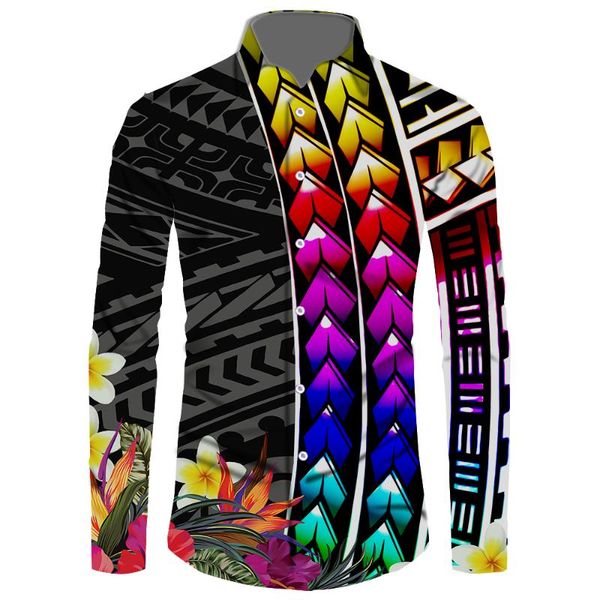 

men's dress shirts 6xl viking clothing men loose turn-down samoan for casual oversize shirt streetwear polyester plus size, White;black