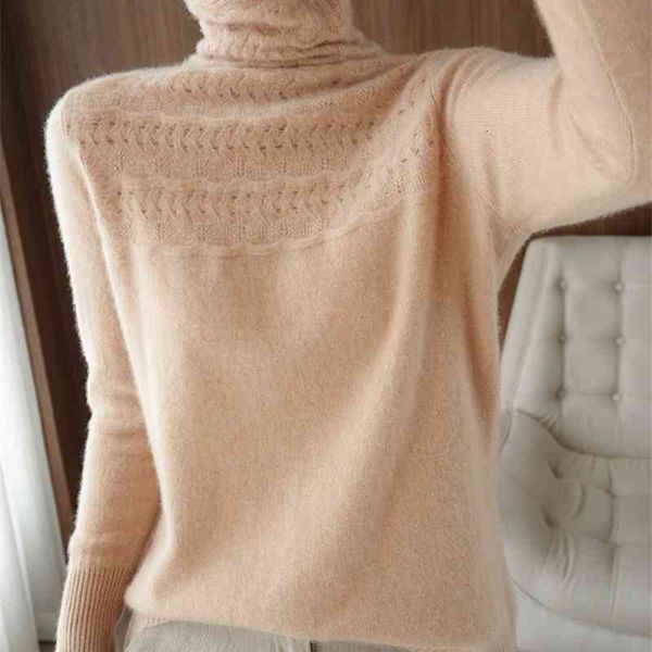 

autumn and winter new pure woolen sweater women pile collar hollow out loose pullover wool thin bottoming shirt, White;black