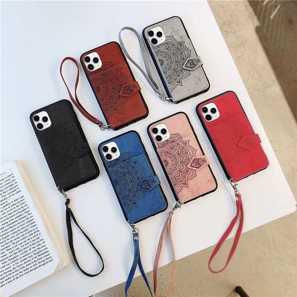 

luxury retra leather with card holder case for iphone 12 11 pro max mini se 2020 pu leather full cover for xs max xr x 7 8 6 6s plus