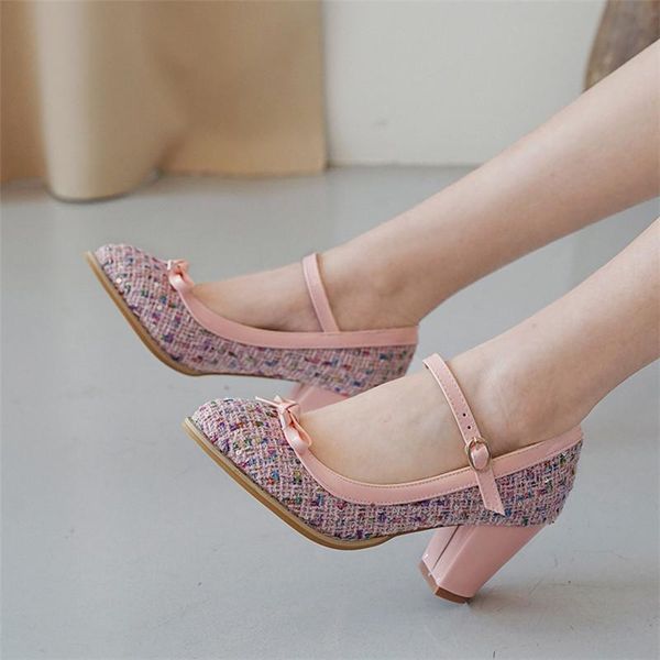 

dress shoes lolita mary jane pumps block heels women high bow cute cosplay pink white plus size 44 45 46 47 48, Black