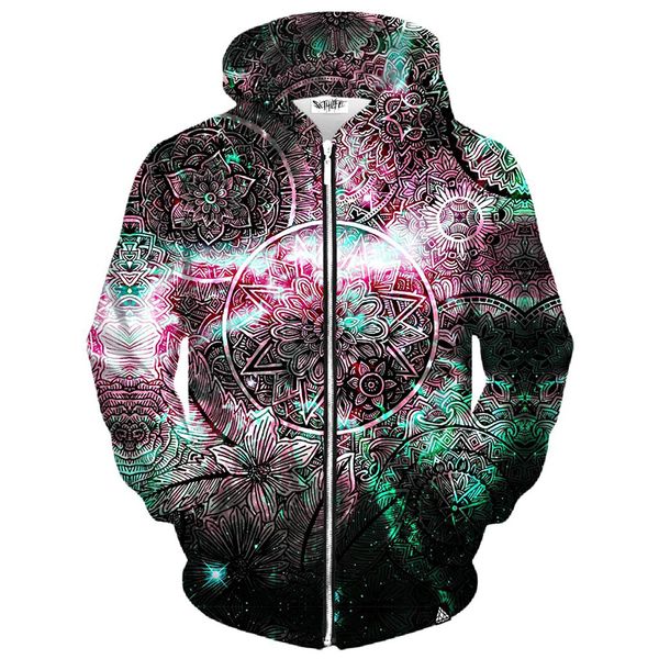 

Whirlpool pattern men s Zip-up Hoodie visual impact party top punk goth round neck high quality sweatshirt hoodie, Black