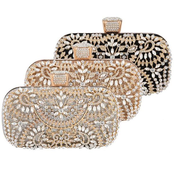 

evening bags fashion women party diamond female shoulder bag classical bridal wedding hollow out crystal cross body