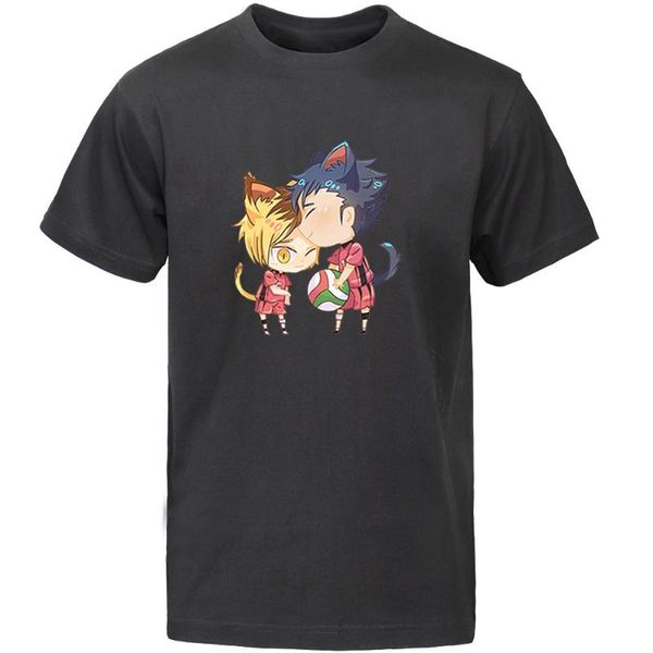 

men's t-shirts haikyuu tshirt men tumblr plus size graphic tees kawaii 2021 clothes t-shirt white t shirt streetwear round neck, White;black