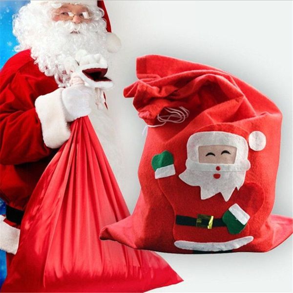 

storage bags large canvas merry christmas music forest stocking gift bag