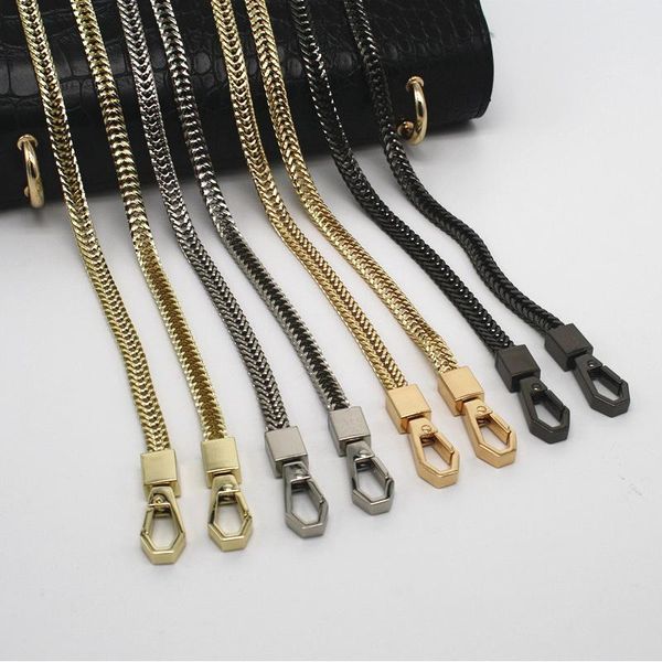 

bag parts & accessories 100/110/120cm metal chains crossbody shoulder straps handbags purses bags strap replacement diy handle, Black