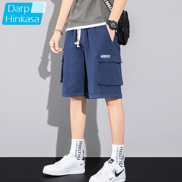 

men's shorts 2021 summer blue casual cargo men solid color brand jogger cotton big size loose m-8xl, White;black