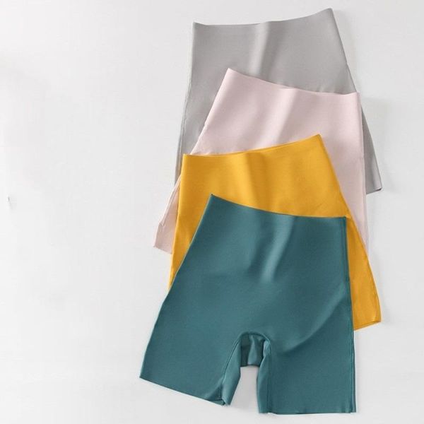 

women's shorts seamless safety pants anti friction skirt high waist large size ice silk boxer panties, White;black