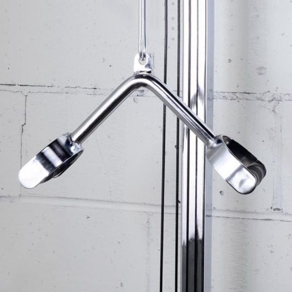 

accessories gym fitness pull down bar pulley cable machine attachment v handle stainless steel biceps triceps back muscle workout hand grip