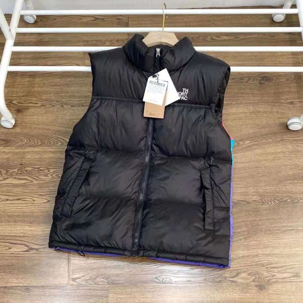 

co branded down jacket men's and women's stand collar loose warm vest coat national standard 90 white duck down, ultra-high fluffy, Black