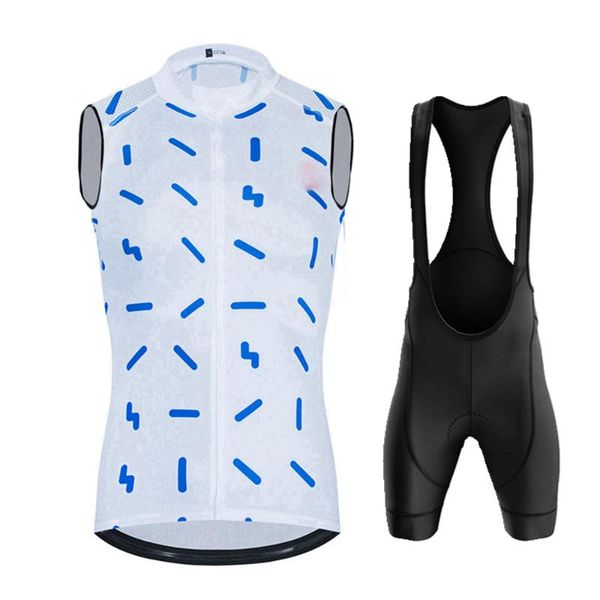 

racing sets 2021 pro team summer cycling jersey clothing bicycle vest mtb bike downhill breathable quick dry shirt men sleeveless set, Black;blue