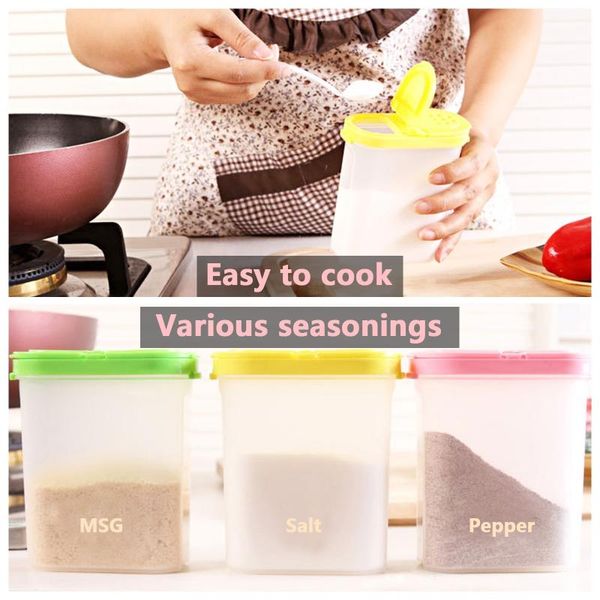 

storage bottles & jars 3 color 250ml plastic seasoning container kitchen spice boxes jar double lid cereal condiment bottle containers