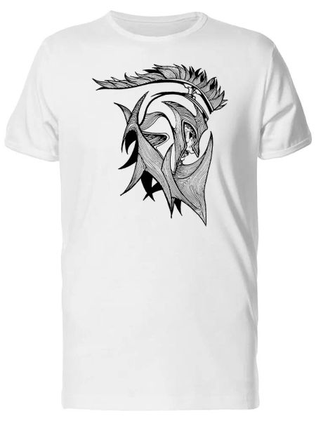 

brave warrior with a helmet men's tee -image by shutterstock, White;black