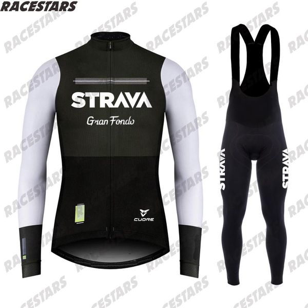 

racing sets strava 2021 cycling jersey set long sleeve breathable mountain mtb clothes wear bicycle clothing ropa, Black;blue