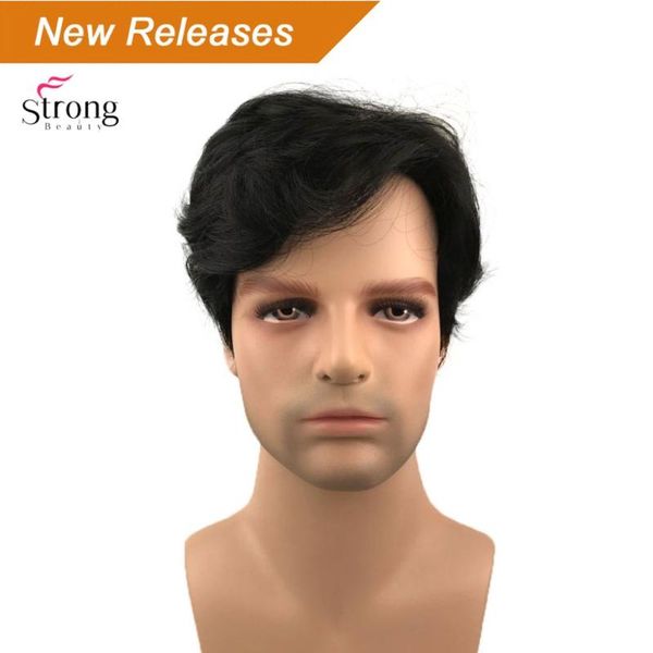 

synthetic wigs strongbeauty black short full wig for men
