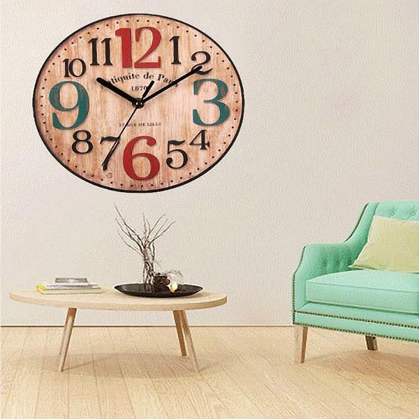

wall clocks nordic retro wood clock home decorative creative single side