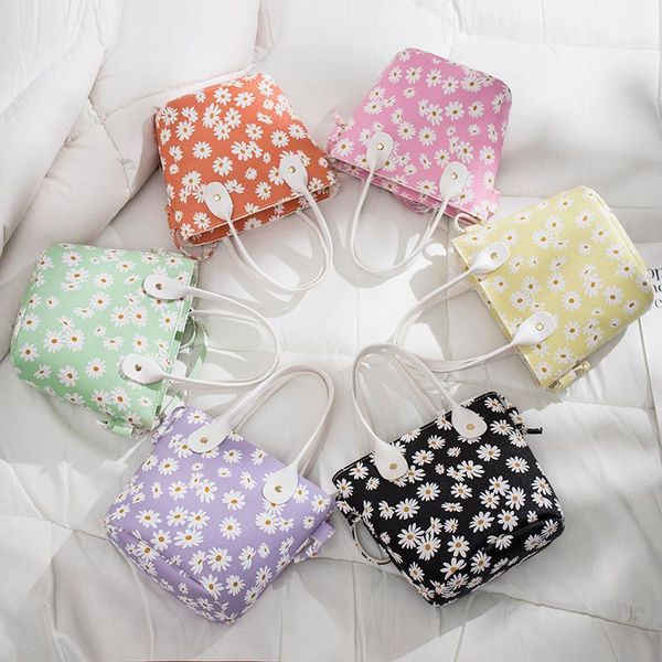 

evening bags 2021summer korean single-shoulder women handbag crossbody bag portable lady small daisy printing bucket ins sac