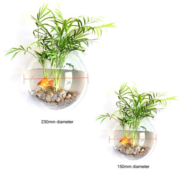 

vases acrylic hanging aquariums flowerpot flower vase home decoration wall mount fish tanks goldfish bowl