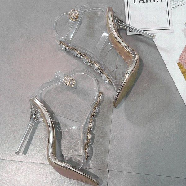 

beige heeled sandals comfort shoes for women black high plastic elastic band 2021 girls stiletto fashion rhinestone