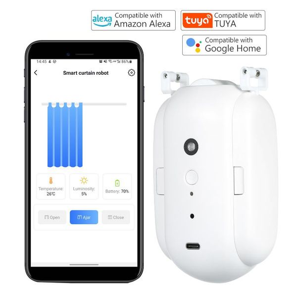 

smart home control wifi automatic curtain opener closer robot wireless motor timer voice automation device