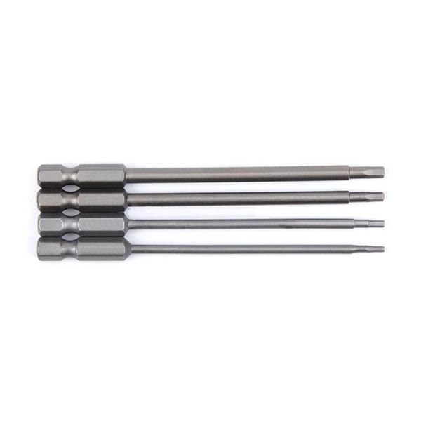 

alloy steel screwdriver bits silver 4pcs 1/4 hex shank magnetic head hand tools