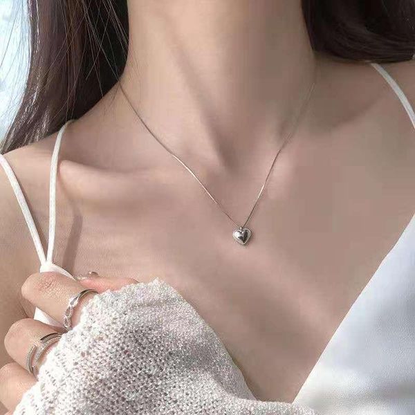 

chains fashion cute lace love pendant necklace for women clavicle jewelry gifts wholesale drop, Silver
