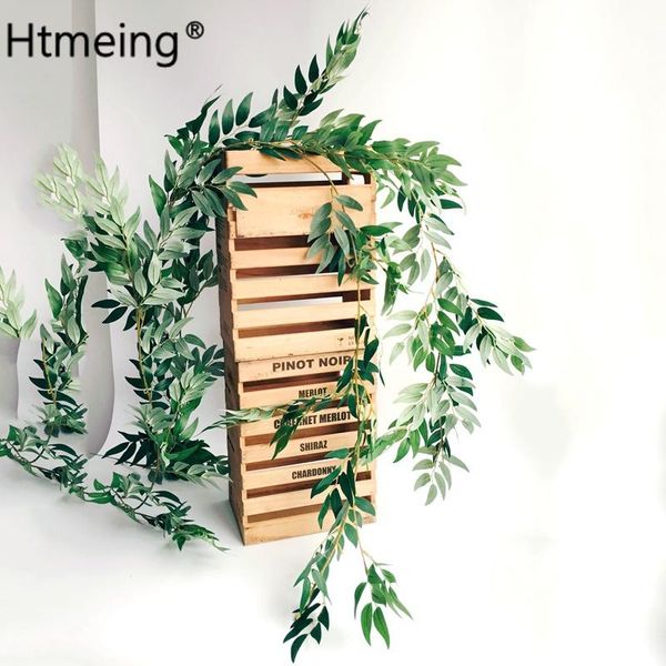 

170cm artificial willow vines simulation plant green rattan garland wedding garden home el decorative flowers 1pcs & wreaths