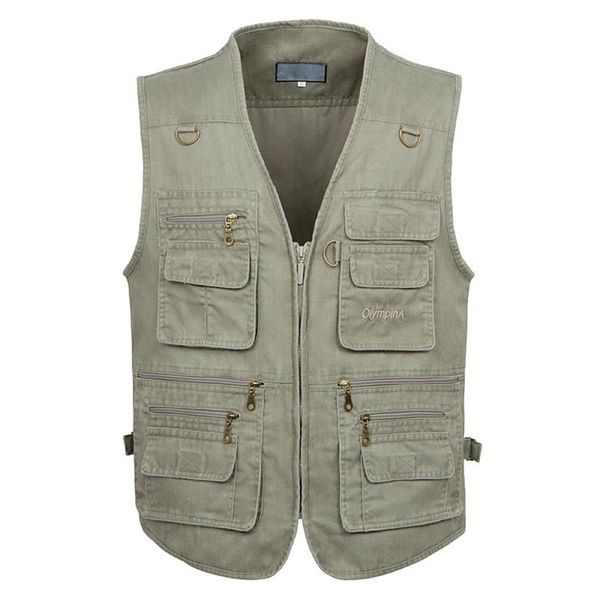

men's vests 5xl 6xl 7xl male casual summer big size cotton sleeveless vest with many 16 pockets men multi pocket pograph waistcoat, Black;white