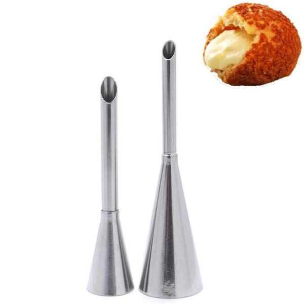 

baking & pastry tools 2pcs stainless steel piping bag nozzles set cupcake cake decorating tips for puff cream